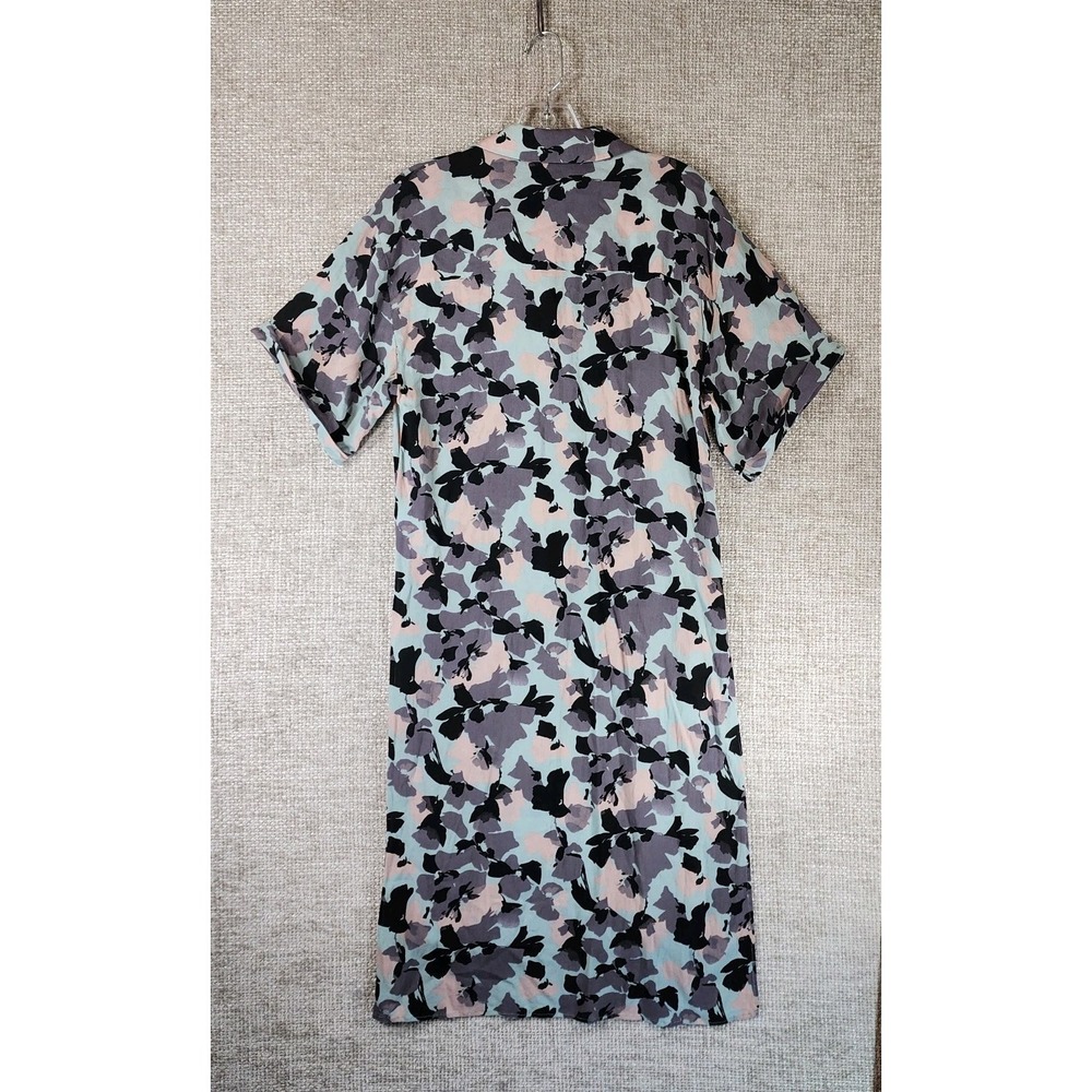Maeve Anthropologie Long Floral Duster Blouse Womens XS Short Sleeve Flowy - Picture 7 of 12